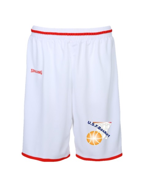 Short Rouge ou Blanc SPALDING Homme/Junior USF Basket
