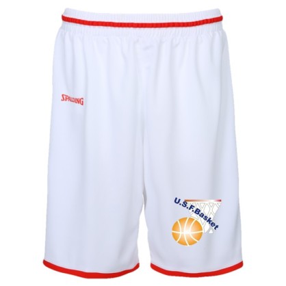 Short Rouge ou Blanc SPALDING Homme/Junior USF Basket