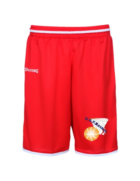 Short Blanc ou Rouge SPALDING Femme USF Basket