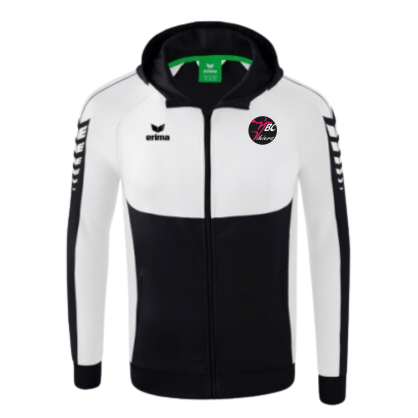 Veste zip à capuche ERIMA Noir/Blanc Vihiers Handball