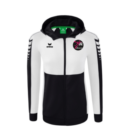 Veste zip à capuche ERIMA Noir/Blanc Femme Vihiers Handball