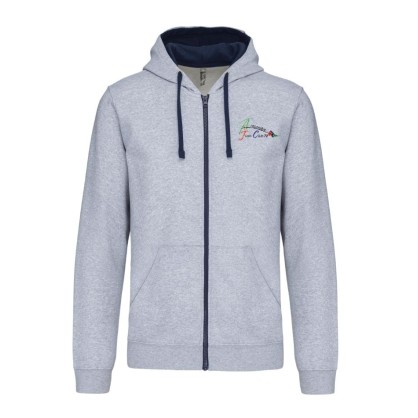Veste à capuche Gris ou Bleu Marine Antonnière Judo Club 72