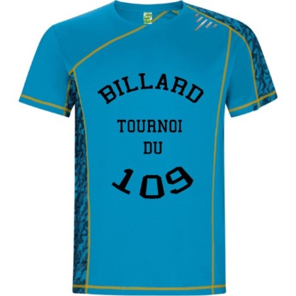 Maillot Respirant Bleu ciel Comité Départemental de Billard de la Sarthe