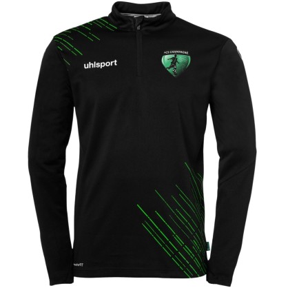 Veste 1/4 zip Uhlsport Noir/Vert FCS Champagné