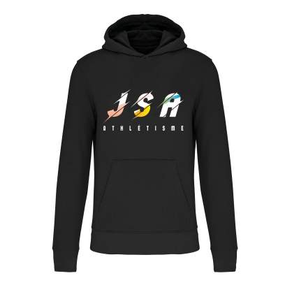 Sweat à capuche noir JSA Athlétisme
