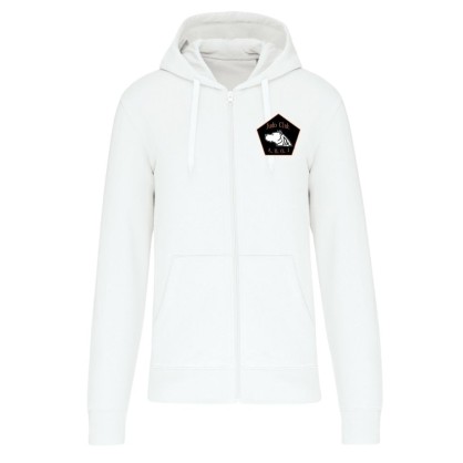 Veste zip à capuche Blanc/Noir A.B.O.I Judo