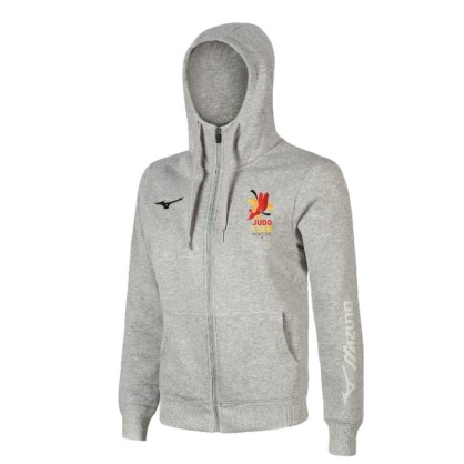 Veste zip Mizuno Gris/Noir/Rouge Montoire Judo