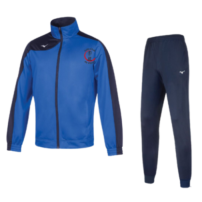 Ensemble veste et pantalon de survêtement Mizuno Noir/Bleu Judo Club de Pîtres