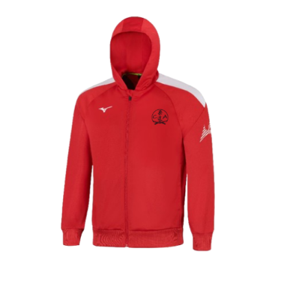 Veste zippée à capuche Mizuno Rouge Judo Club Alizéen