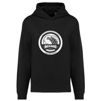 Sweat à capuche Noir MSMO (Grand logo en noir et blanc)
