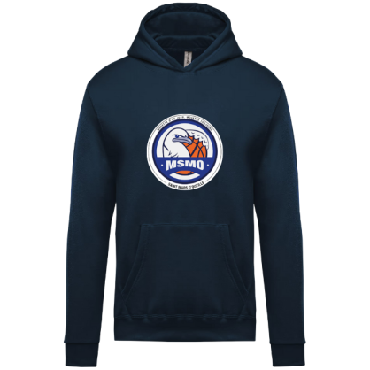 Sweat à capuche Enfant Bleu Marine MSMO (Grand logo en couleur)