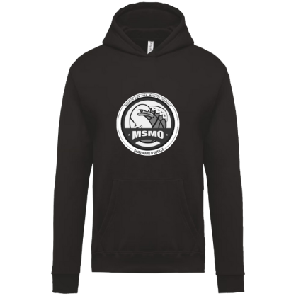 Sweat à capuche Enfant Noir MSMO (Grand logo en noir et blanc)