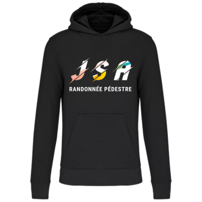 Sweat à capuche noir JSA Randonnée Pédestre