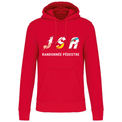 Sweat à capuche rouge JSA Randonnée Pédestre