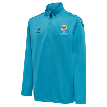 Veste 1/4 zip Hummel Bleu ciel Clamecy (2 logos)