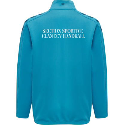 Veste 1/4 zip Hummel Bleu ciel Clamecy (2 logos)