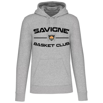 Sweat à capuche Noir ou Gris Savigné Basket Club (grand logo)