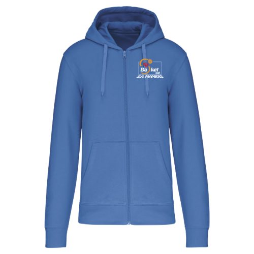 Sweat zippé à capuche Bleu...