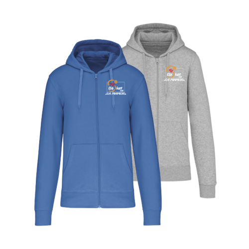 Sweat zippé à capuche Bleu...