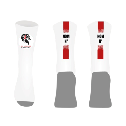 Chaussettes personnalisées Logo ES Aubance Handball + Nom + Numéro