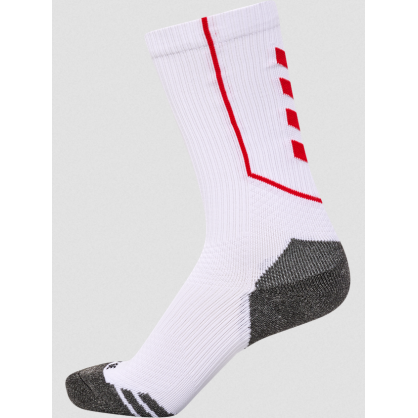 Chaussettes d'entrainement HUMMEL blanche et rouge adulte - LEGÉ HBC