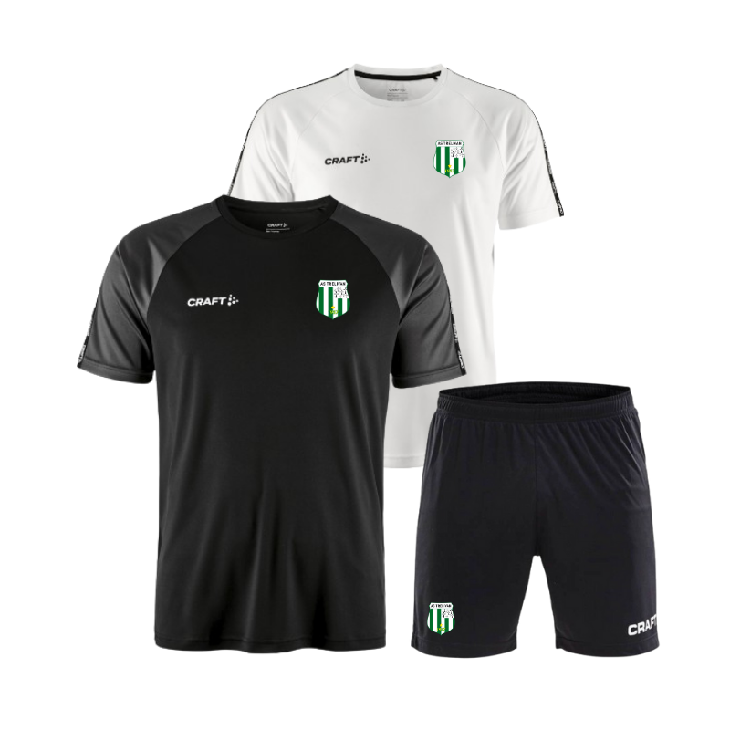 Pack entrainement Maillot Noir ou Blanc + Short Noir Craft AS Trélivan Football