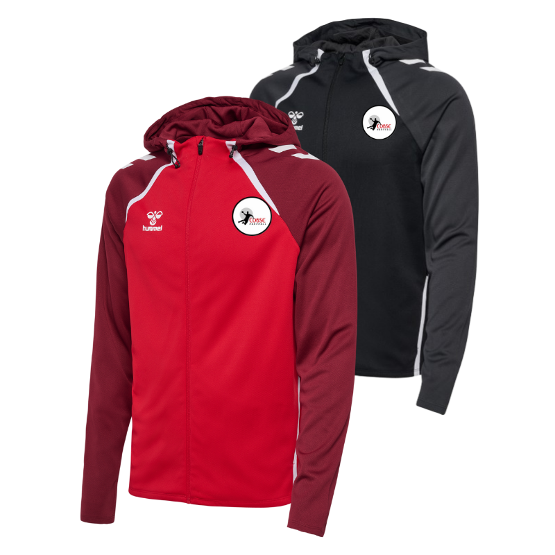 Veste zippée à capuche Rouge ou Noir Hummel COBSE Handball