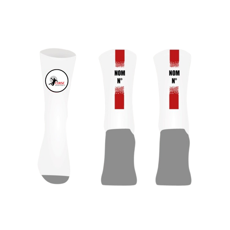 Chaussettes personnalisées Logo COBSE HB + Nom + Numéro