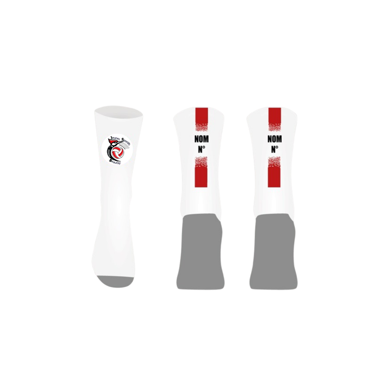 Chaussettes personnalisées Logo JS Beaufay Volley-ball + Nom + Numéro