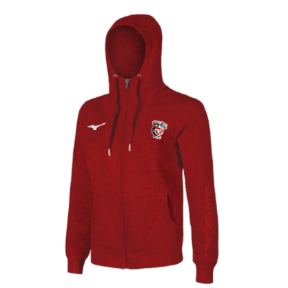 Sweat zippé à capuche Mizuno Rouge JS Beaufay Volley-ball