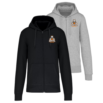 Sweat zippé à capuche Noir ou Gris COC Basket