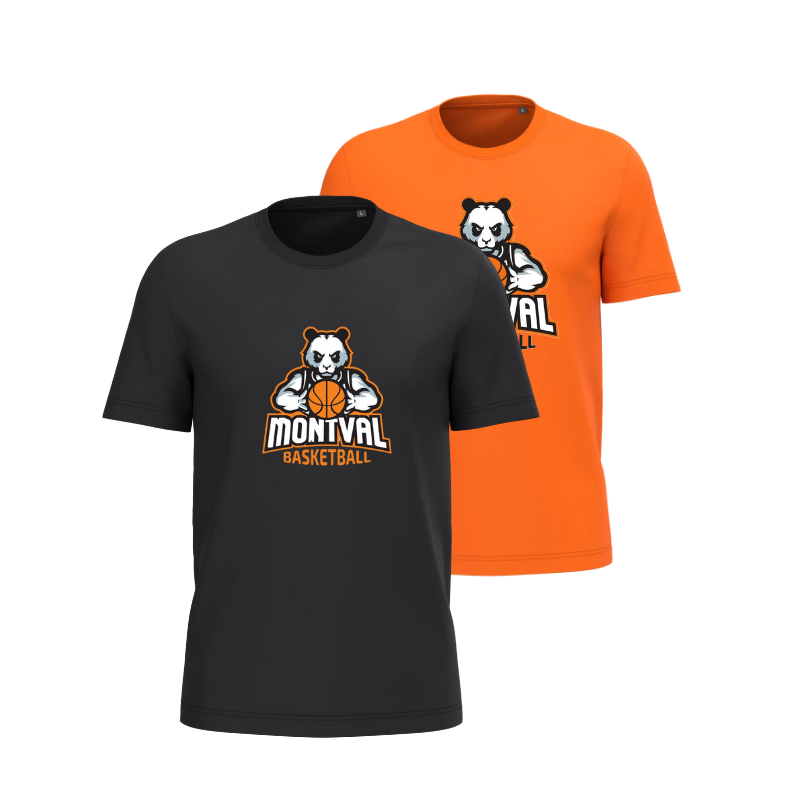 T-shirt Noir ou Orange COC Basket (grand logo)