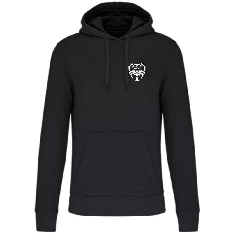 Sweat à capuche coton Ecoresponsable noir Adulte - AHB VALLET