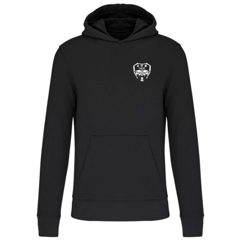 Sweat à capuche coton Ecoresponsable noir Enfant - AHB VALLET