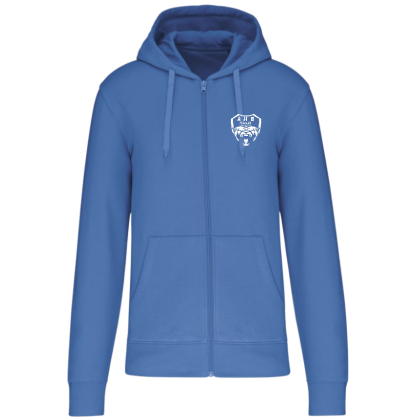 Sweat zippé à capuche coton Ecoresponsable bleu Adulte - AHB VALLET
