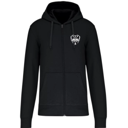 Sweat zippé à capuche coton Ecoresponsable noir Adulte - AHB VALLET