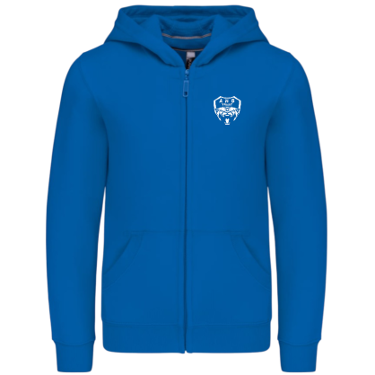Sweat zippé à capuche coton bleu Enfant - AHB VALLET