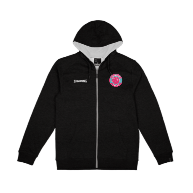 Sweat zippé à capuche Noir Spalding Courville Basket Club