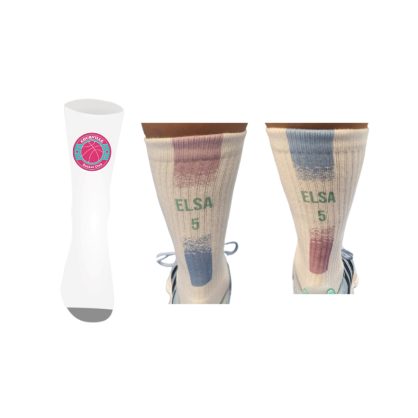 Chaussettes personnalisées Logo Courville Basket + Nom + Numéro