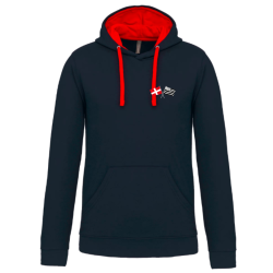 Sweat Capuche Cléder Taninges Marine Rouge