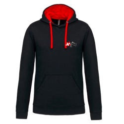 Sweat Capuche Cléder Taninges Noir Rouge