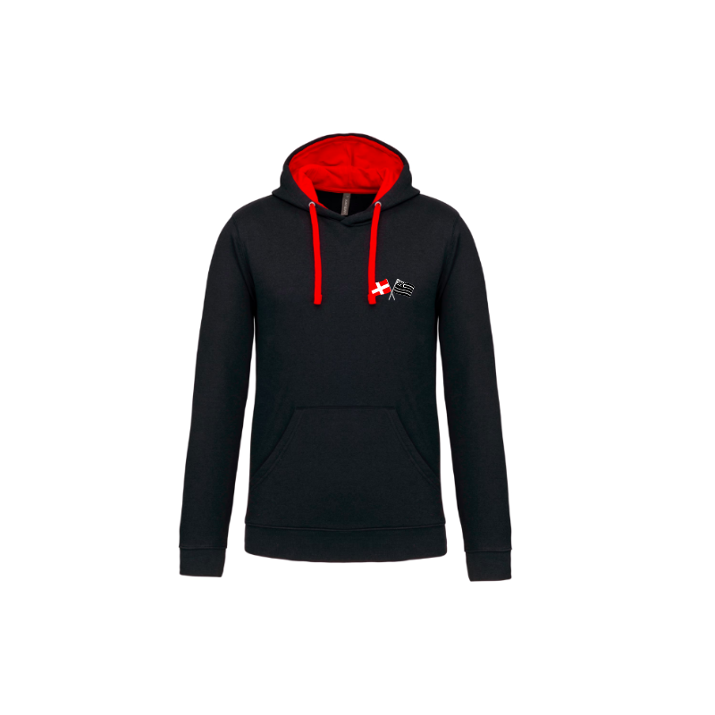 Sweat Capuche Cléder Taninges Noir Rouge