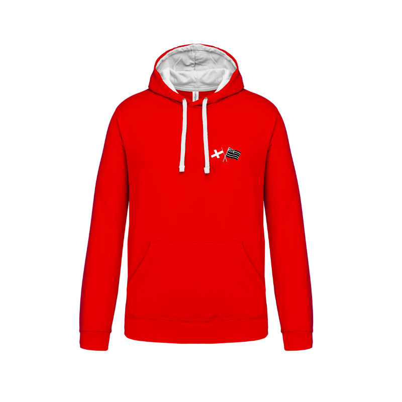 Sweat Capuche Cléder Taninges Rouge Blanc