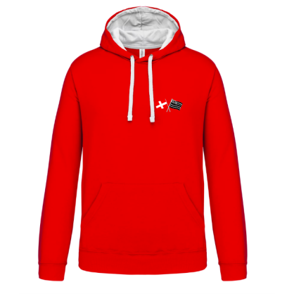 Sweat Capuche Cléder Taninges Rouge Blanc