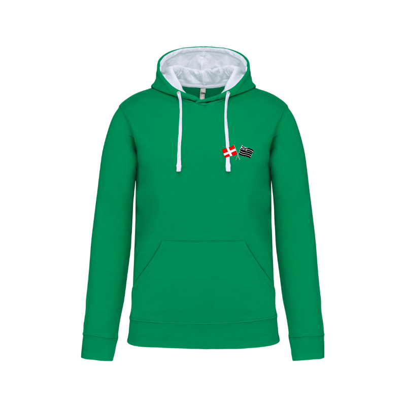 Sweat Capuche Cléder Taninges Vert Blanc