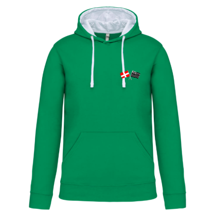 Sweat Capuche Cléder Taninges Vert Blanc