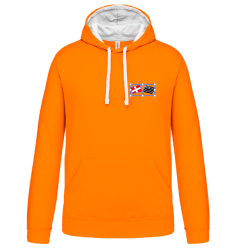 Sweat Capuche Cléder Taninges Orange Blanc