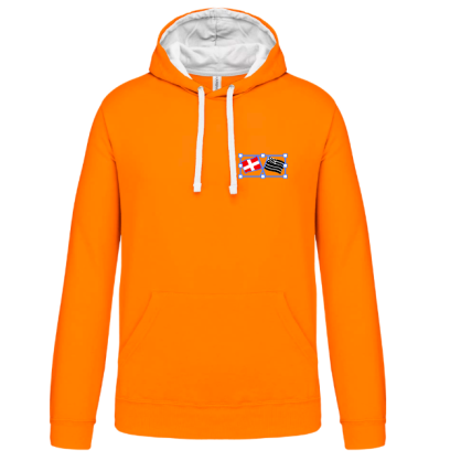 Sweat Capuche Cléder Taninges Orange Blanc