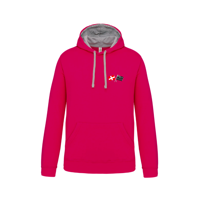 Sweat Capuche Cléder Taninges Rose gris