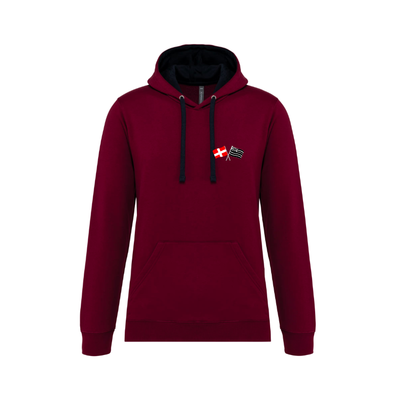 Sweat Capuche Cléder Taninges Bordeaux Noir